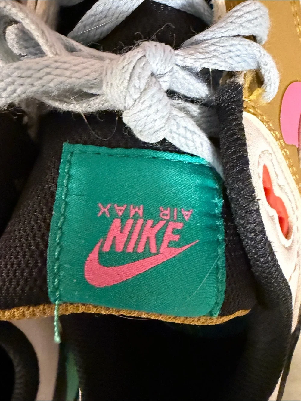 Nike Air Max Olive Teal Pink Accent Sneakers